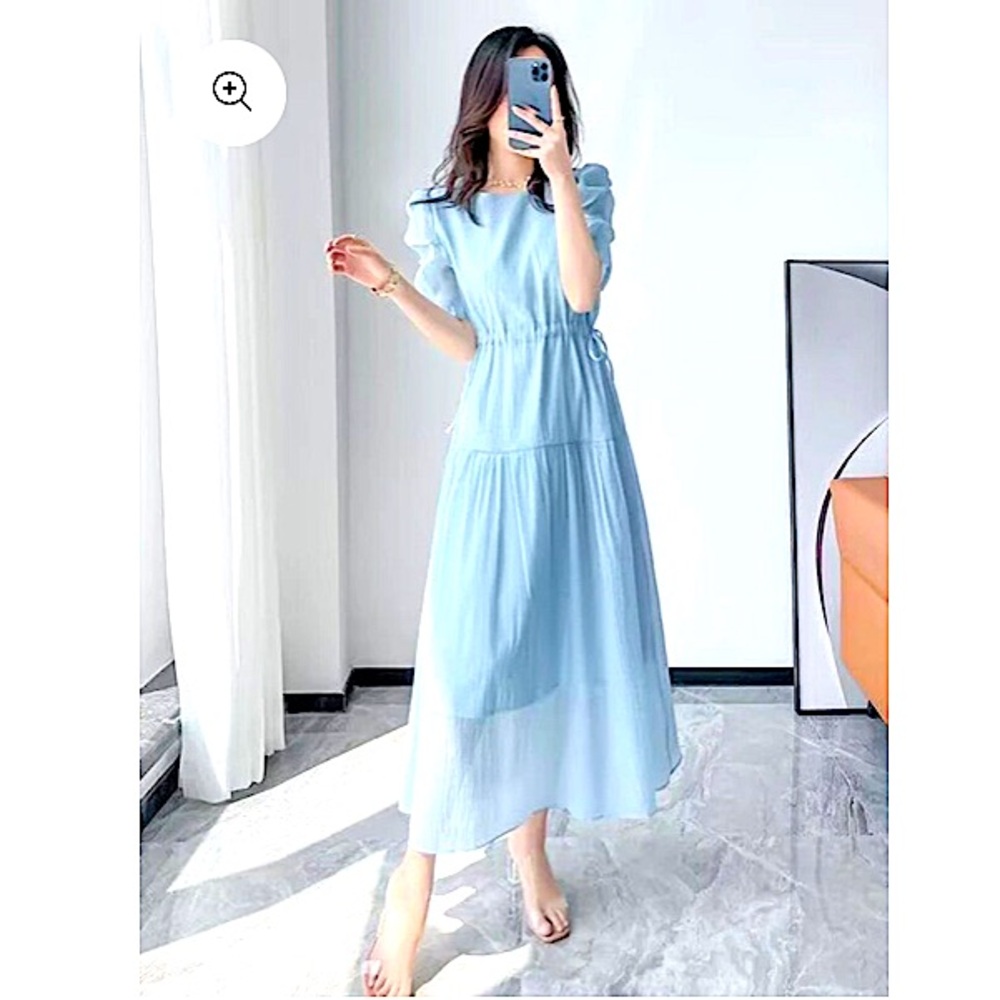 Korean gauze tie fairycore dress - like new, small